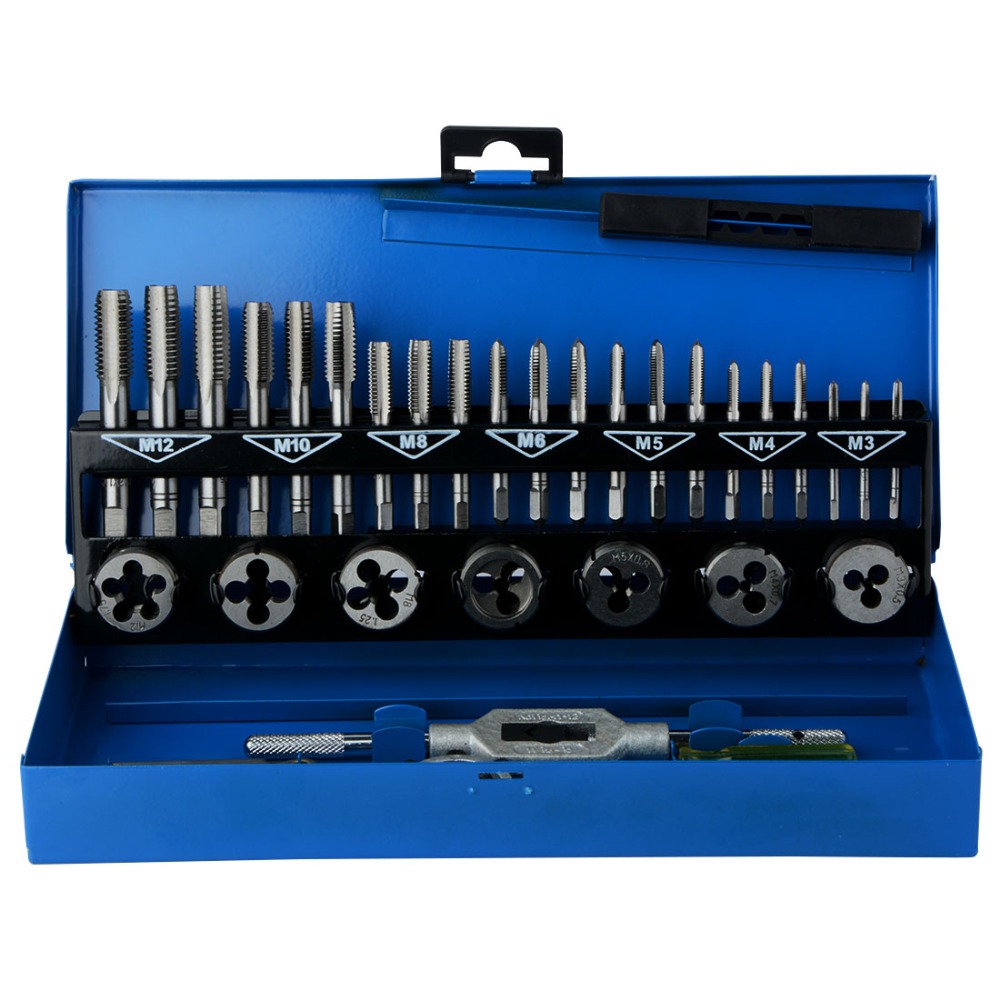 Bộ taro tạo ren 32PCS hộp sắt cao cấp