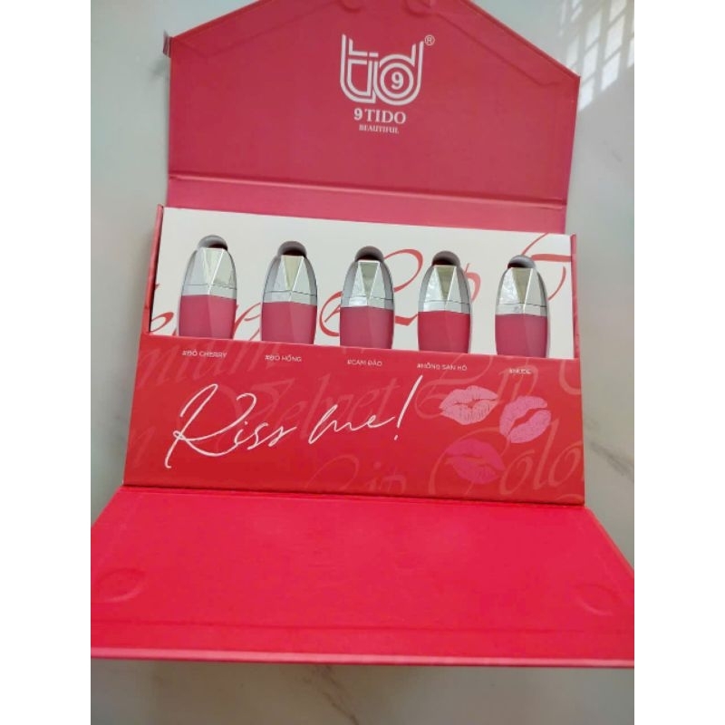 SÉT SON 5 MÀU 9TIDO có dưỡng an toàn cho môi...
