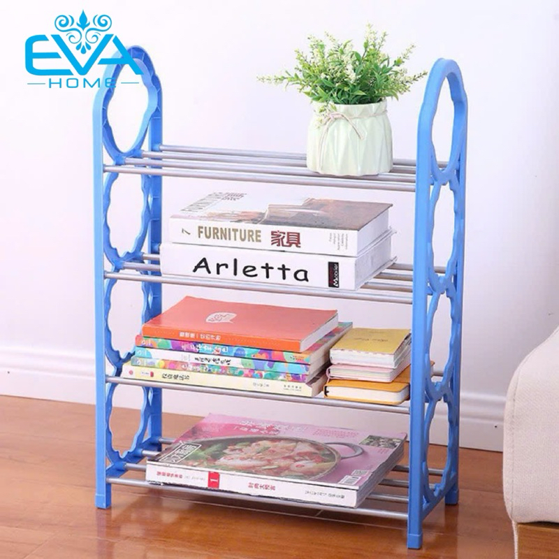 Kệ Để Giày Dép , Sách Vỡ , Vật Dùng 4 Tầng Khung Thanh Inox Lắp Ghép Tiện Lợi KG01