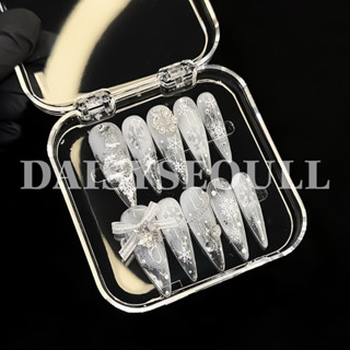 Nail box giáng sinh cao cấp màu trắng mã 012 - móng tay giả noel màu trắng - nail noel giáng sinh đẹp