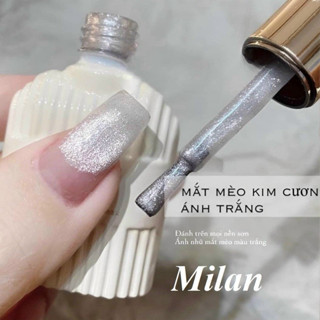 Sơn mắt mèo Ánh Trăng Milan Moonlight - nail trắng bạc sáng mịn