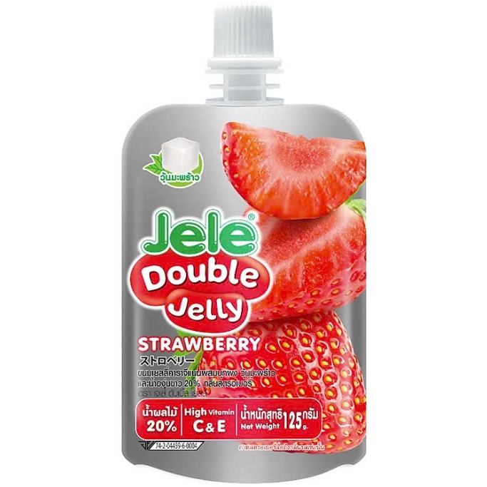 Nước Ép Trái Cây Thạch Jele Double Jelly Hương Dâu 125g – Jele Beautie Thái Lan