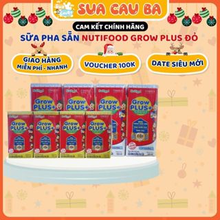 DATE MỚI Lốc sữa Nutifood Grow Plus đỏ tăng chiều cao cho bé date xa 110ml/180ml