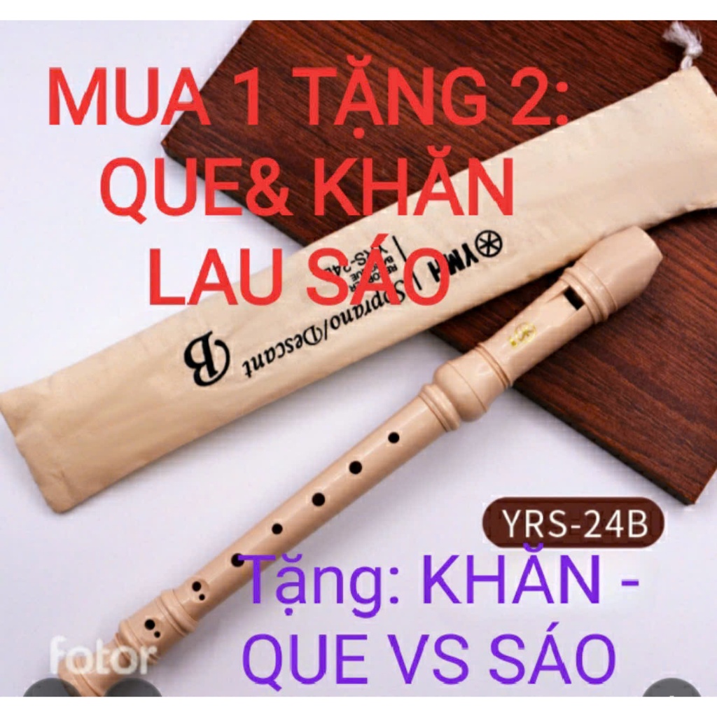 Sáo recorder Yamaha VN giá học sinh tặng KHĂN, VE vệ sinh sáo