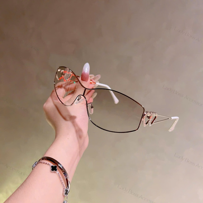 Mắt kính hot trend Bự Store y2k màu ombre trái tim - 2128
