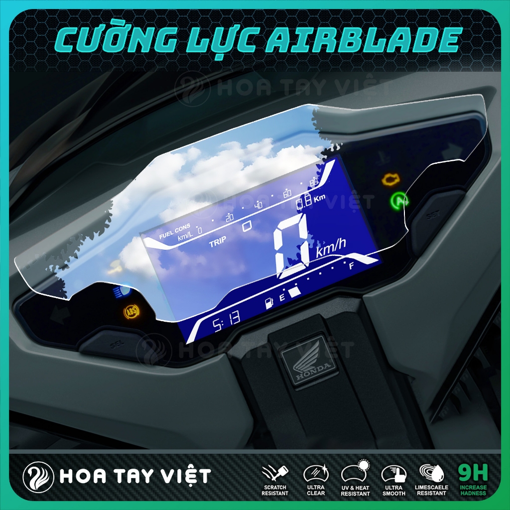 Miếng dán bảo vệ mặt đồng hồ AB 2020-2025 cao cấp chống trầy xước Airblade 2020-2025