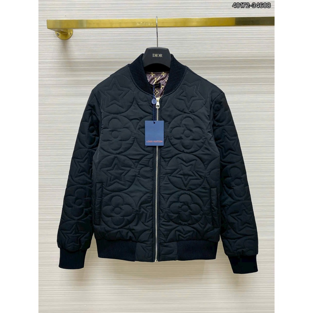  Áo khoác Nam LV họa tiết thêu phong cách trẻ chung chất trần bông lót gió form chuẩn 