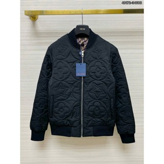 Áo khoác Nam LV họa tiết thêu phong cách trẻ chung chất trần bông lót gió form chuẩn