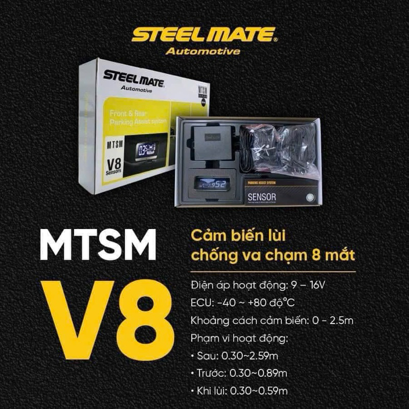 cảm biến va chạm tiến lùi Steelmate 4-6-8 mắt