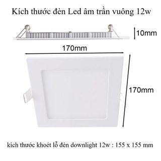 Đèn Led âm trần Downlight vuông 12w Silamp