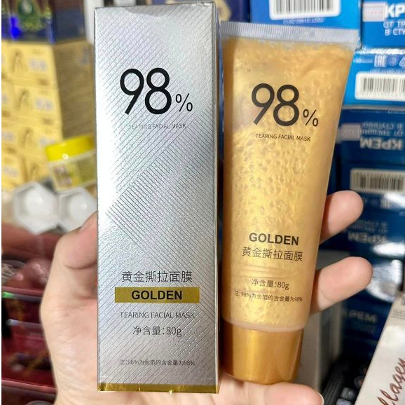 Mặt Nạ Lột Vàng 98% Golden Peel Off Hỗ Trợ Làm Giảm Bã Nhờn Mụn Đầu Đen 80g