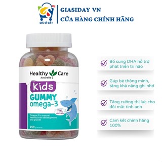 [HSD 2026] Kẹo Dẻo Bổ Mắt Cho Bé Healthy Care Kids Gummy Omega-3 250 Viên, Vitamin Thực Phẩm Bổ Sung Cho Bé