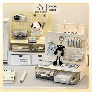 Kệ Đựng Đồ 2 Ngăn Kéo để Bàn Kèm Bảng Lỗ Pegboard Decor Bàn Học Bàn Làm Việc COZY DECOR 