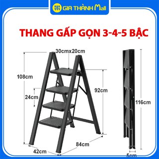 Thang Gấp gọn trang trí, Thang chữ A 3 , 4, 5 bậc, Thang Ghế Decor Gia Đình - Gia Thành Mall