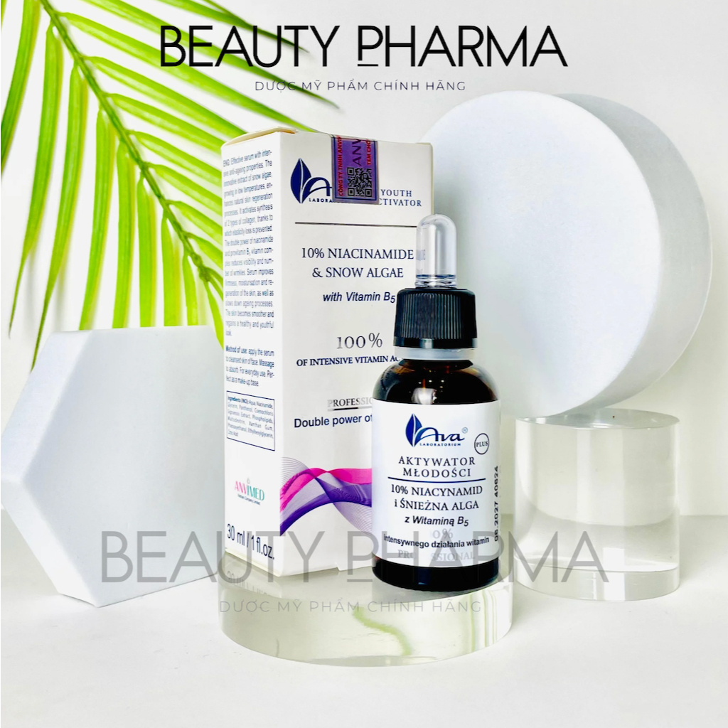 [DATE MỚI-CHÍNH HÃNG] Tinh chất sáng da, thu nhỏ lỗ chân lông AVA Youth Activator 10% Niacinamide & Snow Algae Serum