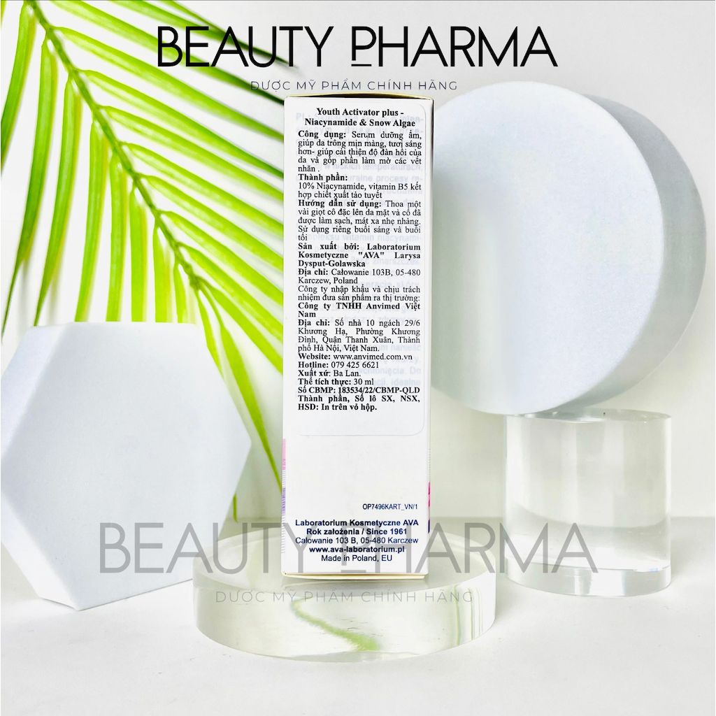 [DATE MỚI-CHÍNH HÃNG] Tinh chất sáng da, thu nhỏ lỗ chân lông AVA Youth Activator 10% Niacinamide & Snow Algae Serum