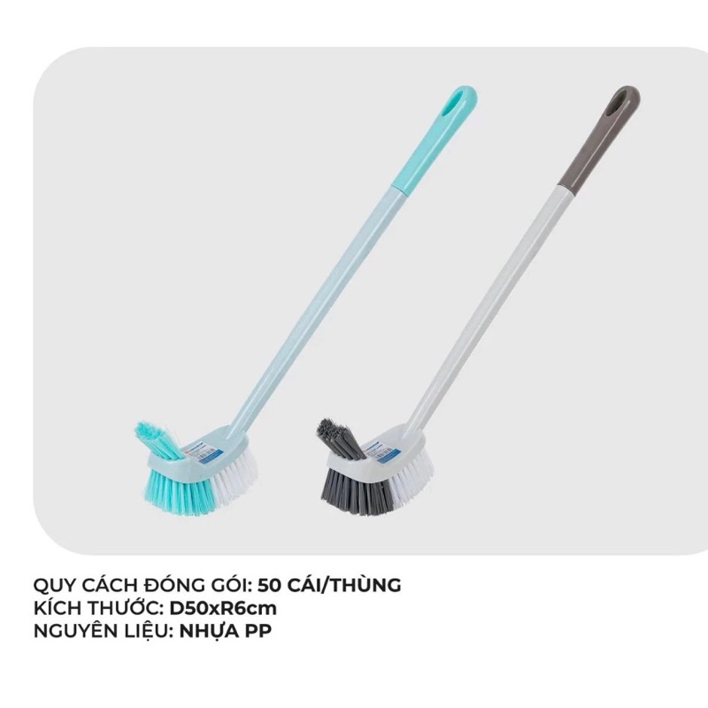 Chổi Cọ Nhà Vệ Sinh Cán inox, chổi cọ toilet cong 2 mặt (Cọ bồn cầu, Cọ toilet)