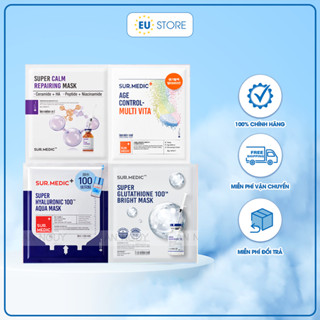 Mặt nạ Sur Medic Glutathione trắng da - Hyaluronic Aqua cấp ẩm - Multi Vita - Calm Repair phục hồi chính hãng