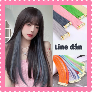 Tóc line dán làn từ sợi protein tóc giả đẹp tóc kẹp dài thẳng light 65cm lọn nhiều màu phong cách Hàn Quốc T17
