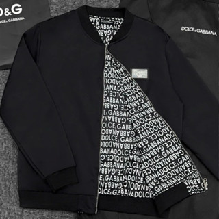 Áo khoác bomber gió nam nữ Đôn Chề thêu logo, Áo gió Dolce phối lót gió in vân chữ monogram 2 lớp