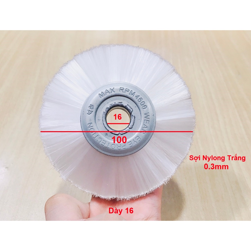 Bánh Cước Nilon Trắng quét bụi 100X16X16(0.3mm)