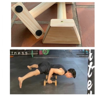 Parallettes gỗ thông dụng cụ hít đất chống đẩy tập cơ ngực,planche,handstand,hướng dẫn tập calisthenics gym yoga 