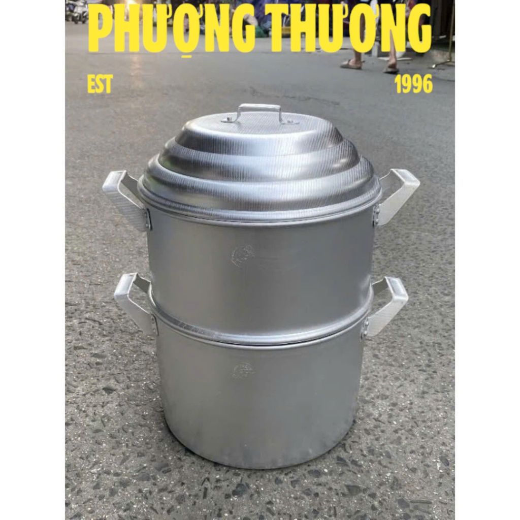 Nồi xửng hấp, Chõ đồ xôi THÂN RỜI 1kg đến 10kg nếp, hấp cách thủy 2 tầng nhôm Hải Phòng - Hàng VNXK