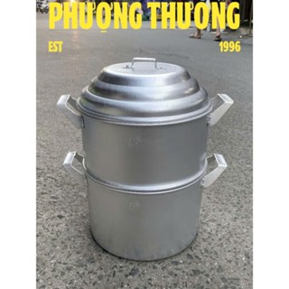 Nồi xửng hấp, Chõ đồ xôi THÂN RỜI 1kg đến 10kg nếp, hấp cách thủy 2 tầng nhôm Hải Phòng - Hàng VNXK