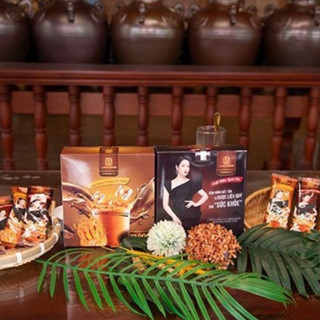 COMBO 2HỘP CAFE LAURA NHẬT KIM ANH CHÍNH HÃNG (1hộp Đông trùng +1hộp Linh chi) _ hộp 10gói