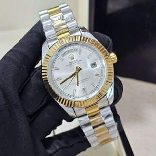  Đồng hồ cơ nam R.o.l.e.x D.a.y date demi sang trọng vỏ dây đúc nguyên khối mạ vàng có lịch ngày 