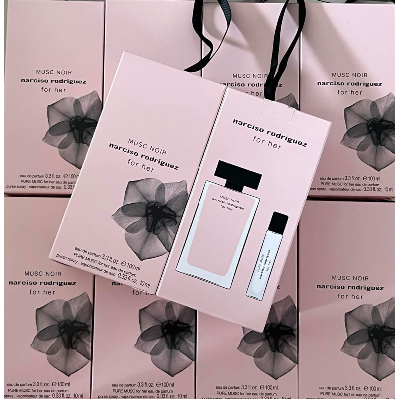 💓Set nước hoa nữ Narciso Musc noir (Musc Noir Edp 100ml + 10ml Narc Trắng Pure Musc )