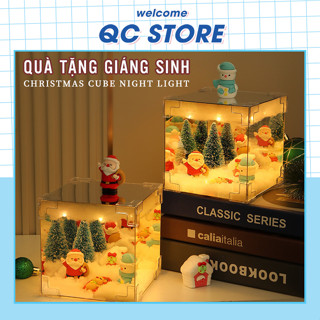  Đèn Ngủ Noel Giáng Sinh Tráng Gương DIY Tự Làm Khung Vuông Decor Bàn Làm Việc Quà Tặng Bạn Trai Bạn Gái QC Store 