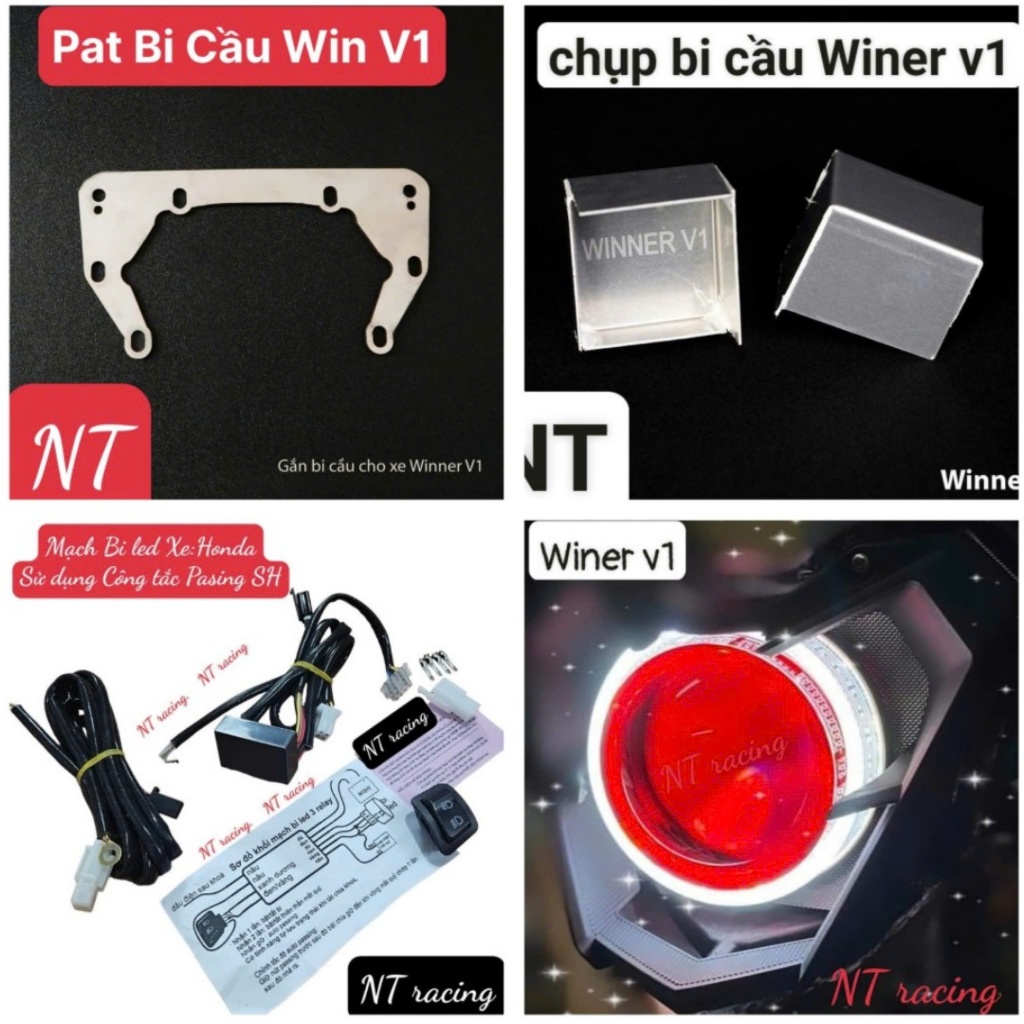 Pat gắn bi cầu led cho Xe Winner v1 , X