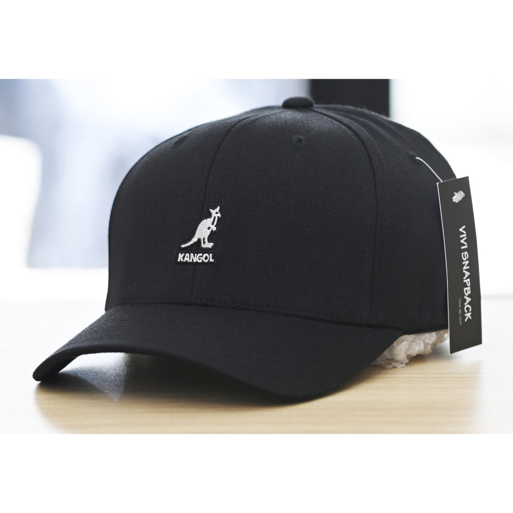 Nón bít đuôi big size Kangol màu đen thời trang,mũ size to pít đuôi lưỡi trai thể thao logo Kangaroo