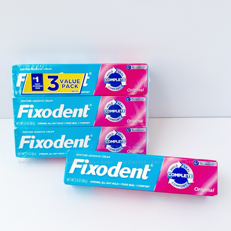 Keo dán răng giả Fixodent Original 68g Mỹ