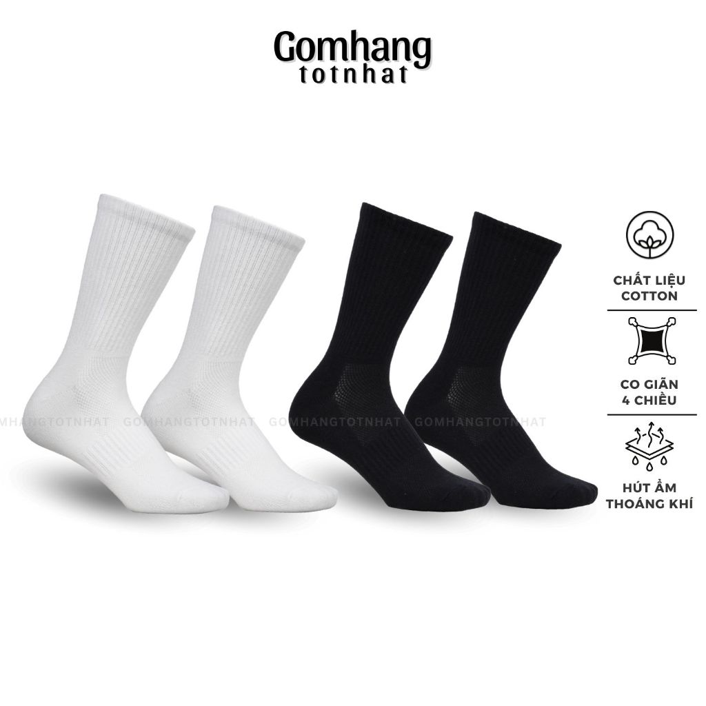 Tất cổ cao nam nữ chất liệu cotton, vớ cổ cao unisex đi mát, thoáng khí - GOM-KLB-TRONCAO-1DOI