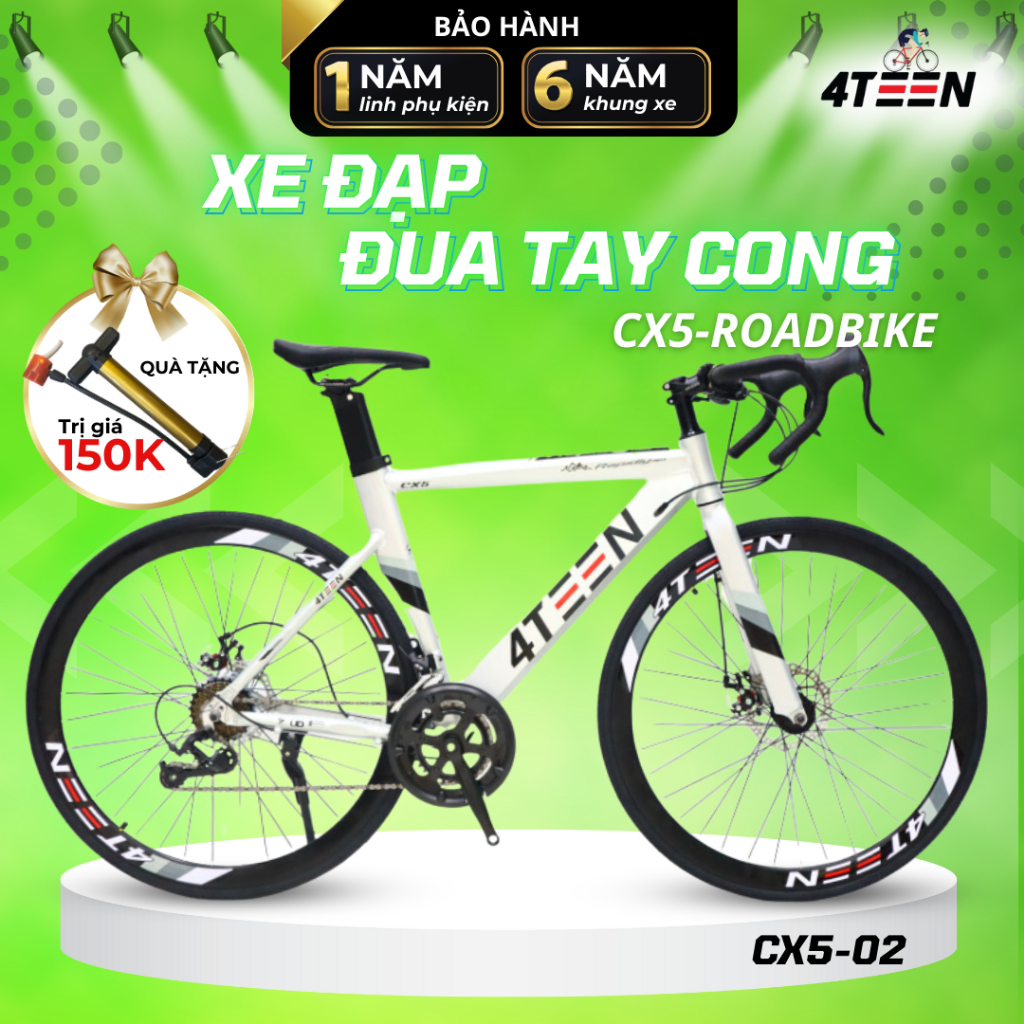 Xe Đạp Đua Road Bike 4TEEN CX5 Khung Sườn Hợp Kim Nhôm Cao Cấp Vành 27.5Inch Bảo Hành 6 Năm