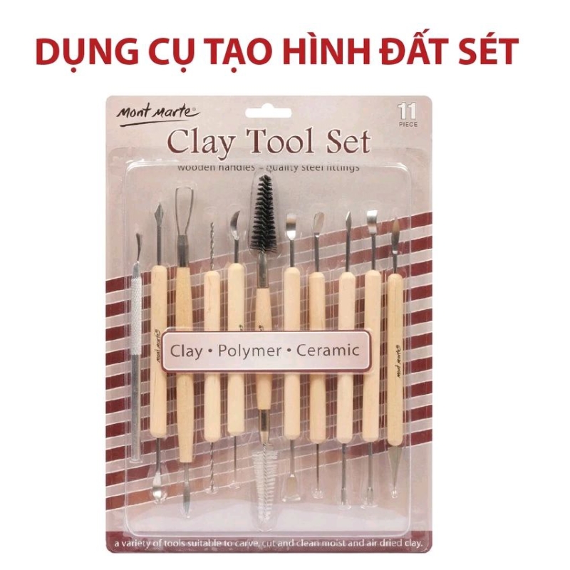Dụng cụ tạo hình đất sét 11pc Mont Marte