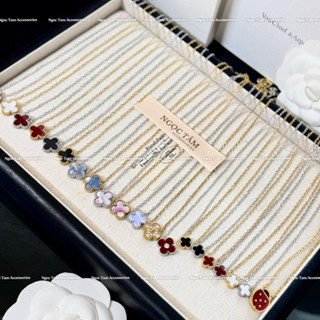 Vòng cổ cỏ 4 lá titan không han gỉ, dây chuyền cỏ bốn lá cao cấp siêu hot