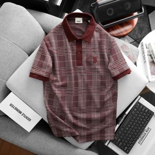 Áo Polo Nam BURBERRY HỌA TIẾT FORM REGULAR Giấụ Bụng France Cao Cấp hàng xịn vải dày mềm mại dáng dài Có Big Size