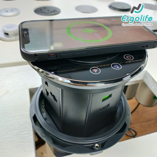 Ổ Cắm Điện Âm Bàn Tích Hợp Sạc Không Dây SN-001