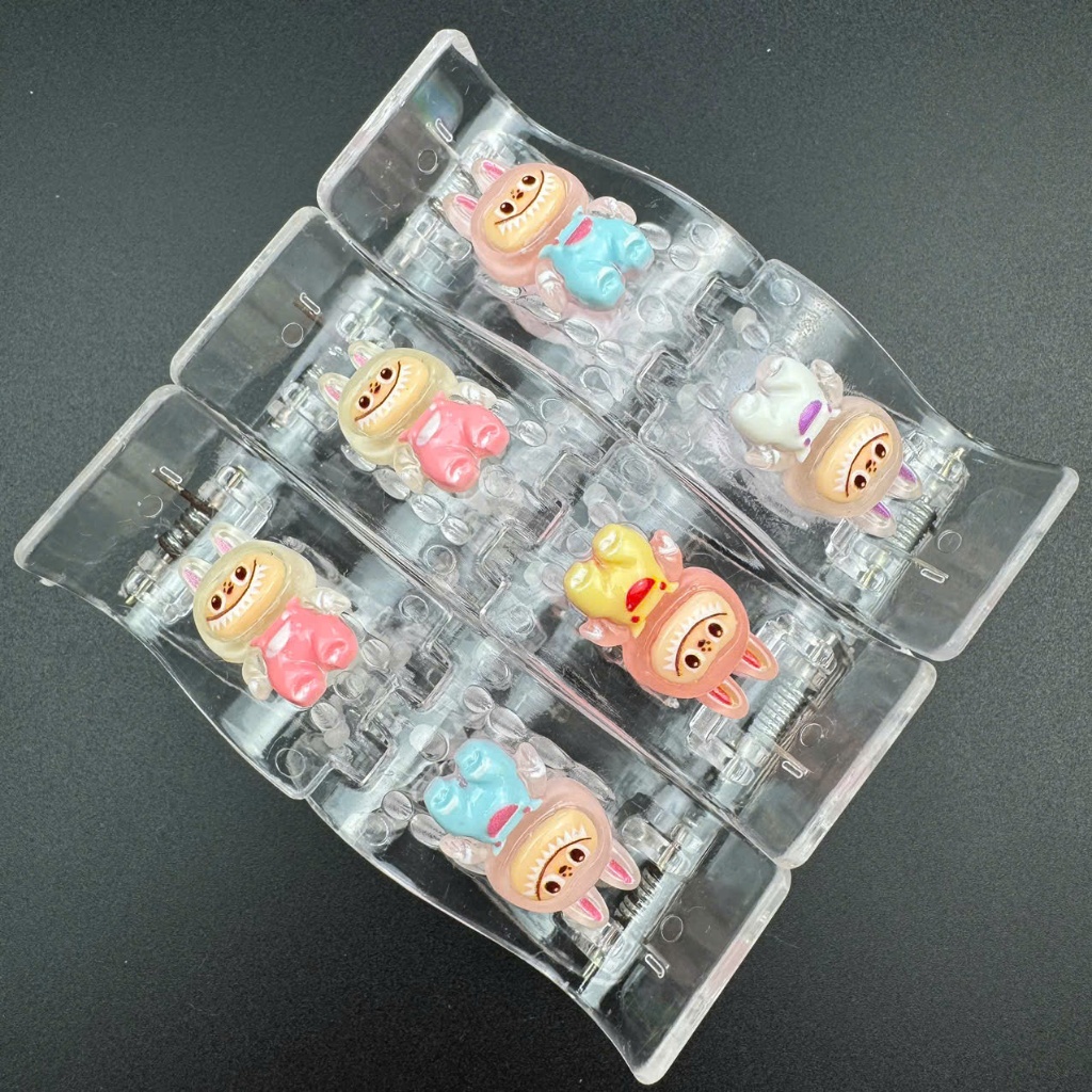 Sỉ Looss 6 Kẹp Càng Cua Trong Suốt  5 Răng Đính Charm Phong Cách Siêu Dễ Thương