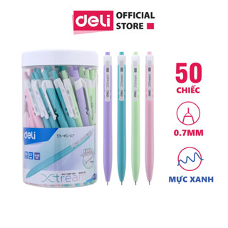 [HỎA TỐC] Hộp 50 Bút Bi Xanh Đầu Deli Ngòi 0.7mm Viết Mượt Viết Bi Học Sinh Văn Phòng Ghi Chép Sổ Tay Văn Phòng