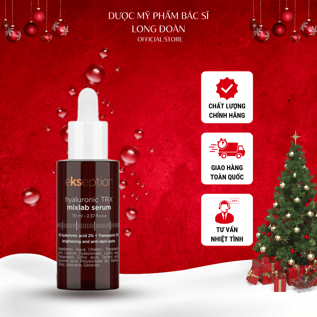 Serum Ekseption TRX Hyaluronic HA + 3% Tranexamic Acid Trắng Sáng Da, Cải Thiện Mờ Nám 75ml