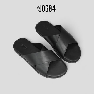 Dép da JOG04 - phiên bản 2025 , thiết kế quai chéo hiện đại , mặt bọc da êm ái ( B2 )