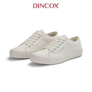 Giày Sneaker Vải Canvas Nam Nữ E18 Trắng Dincox Đế Bằng