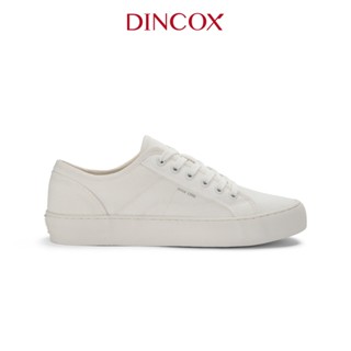 Giày Sneaker Vải Canvas Nam Nữ E18 White Dincox Shoes - Giày Trắng Đi Học