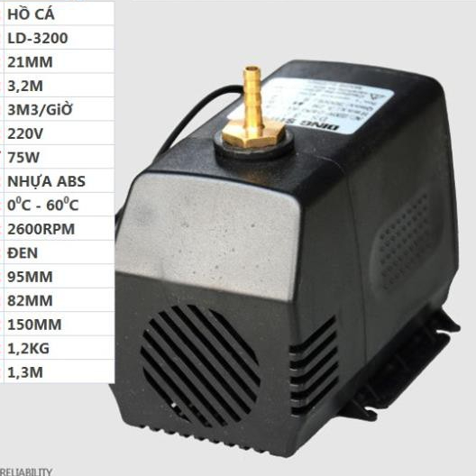 Bơm chìm 220v - 75w - 3m3!h