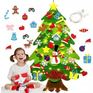Cây thông noel vải dạ 32 chi tiết treo tường - cây thông noel vải nỉ trang trang trí treo cửa mẫu mới 2024