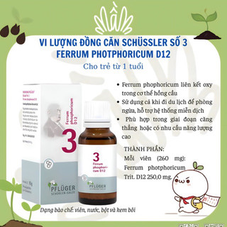 Vi lượng đồng căn số 3,số 4, số 5... ( Cho bé từ 1 tuổi )